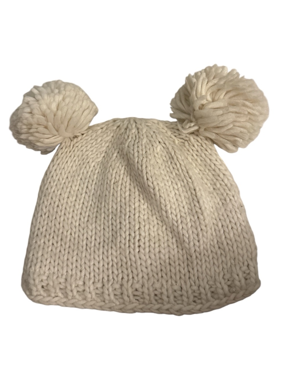 Carter's Cream Double Pom Knit Beanie